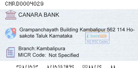 Canara Bank KambalipuraBranch 