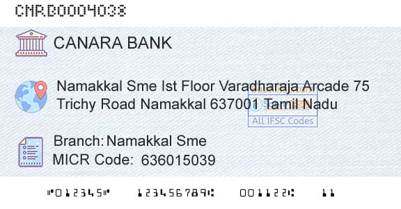 Canara Bank Namakkal SmeBranch 