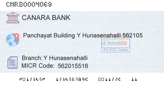 Canara Bank Y HunasenahalliBranch 