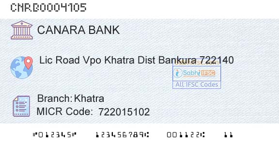 Canara Bank KhatraBranch 
