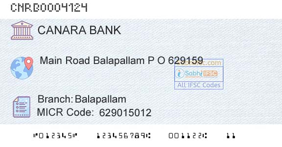 Canara Bank BalapallamBranch 