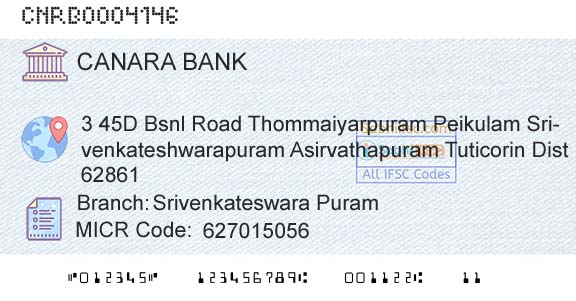 Canara Bank Srivenkateswara PuramBranch 
