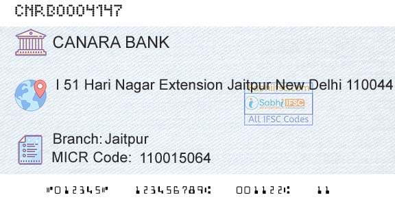 Canara Bank JaitpurBranch 