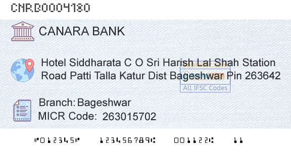 Canara Bank BageshwarBranch 