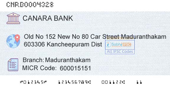 Canara Bank MaduranthakamBranch 