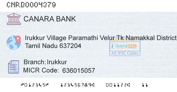 Canara Bank IrukkurBranch 
