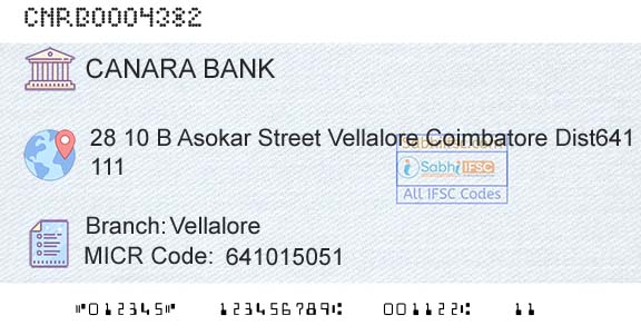 Canara Bank VellaloreBranch 