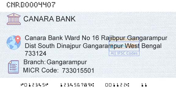 Canara Bank GangarampurBranch 