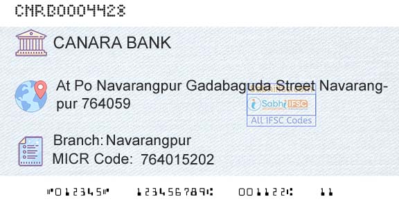 Canara Bank NavarangpurBranch 