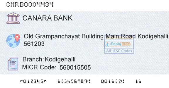 Canara Bank KodigehalliBranch