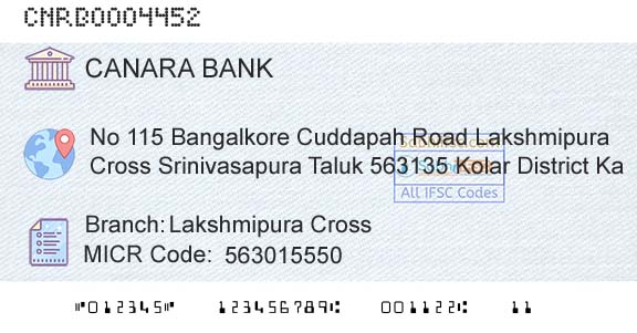 Canara Bank Lakshmipura CrossBranch 