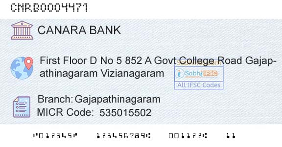 Canara Bank GajapathinagaramBranch 