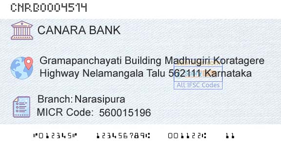 Canara Bank NarasipuraBranch 
