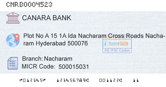 Canara Bank NacharamBranch 