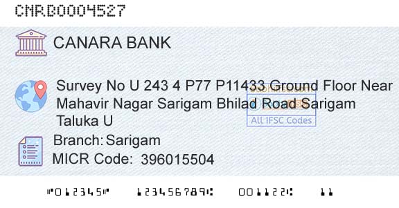 Canara Bank SarigamBranch 