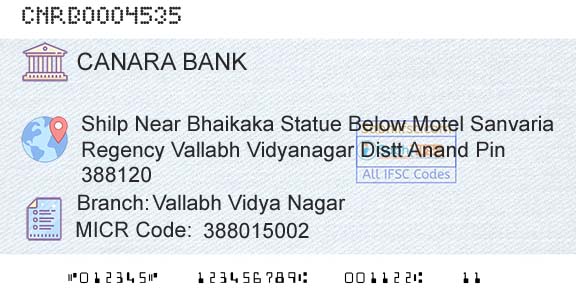 Canara Bank Vallabh Vidya NagarBranch 