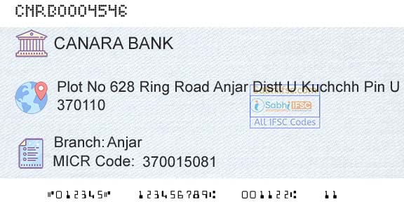 Canara Bank AnjarBranch 