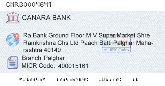 Canara Bank PalgharBranch 