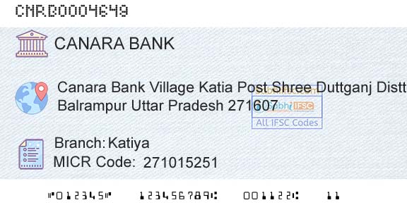 Canara Bank KatiyaBranch 