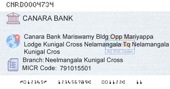 Canara Bank Neelmangala Kunigal CrossBranch 