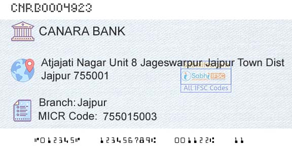 Canara Bank JajpurBranch 