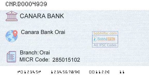 Canara Bank OraiBranch 