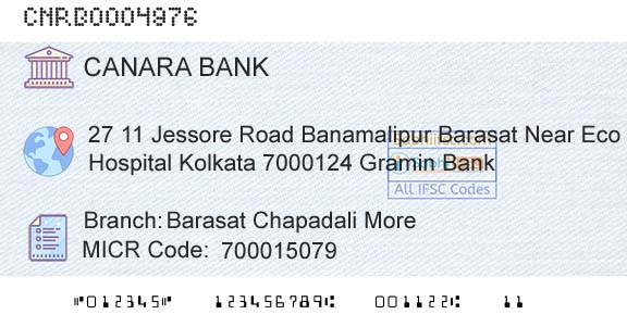 Canara Bank Barasat Chapadali MoreBranch 