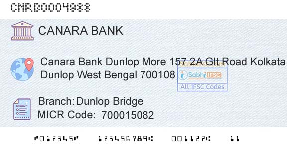 Canara Bank Dunlop BridgeBranch 
