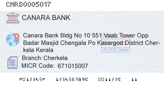 Canara Bank CherkelaBranch 