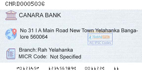 Canara Bank Rah YelahankaBranch 