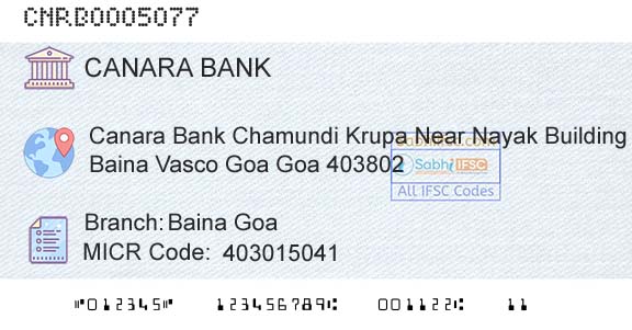 Canara Bank Baina GoaBranch 