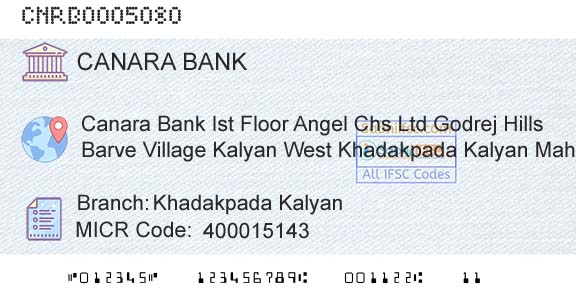 Canara Bank Khadakpada KalyanBranch 