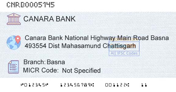 Canara Bank BasnaBranch 