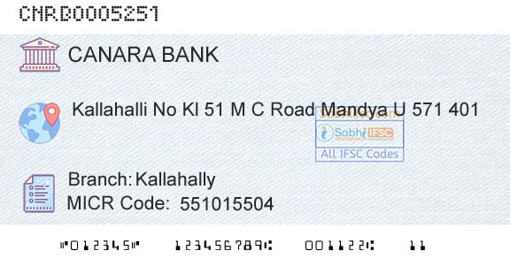 Canara Bank KallahallyBranch 
