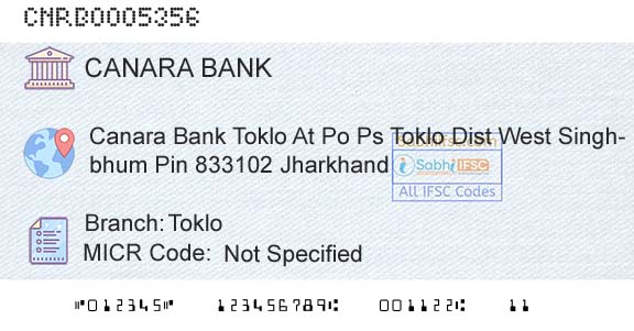 Canara Bank TokloBranch 