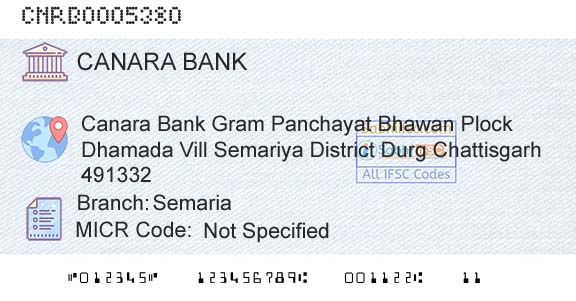 Canara Bank SemariaBranch 