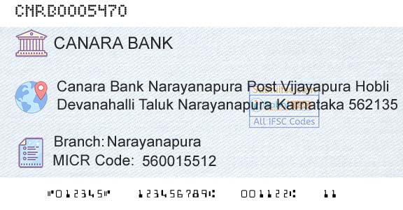 Canara Bank NarayanapuraBranch 