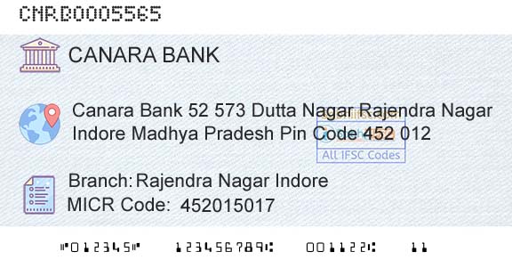 Canara Bank Rajendra Nagar IndoreBranch 