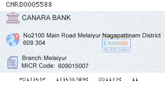 Canara Bank MelaiyurBranch 