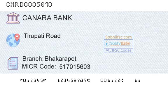 Canara Bank BhakarapetBranch 