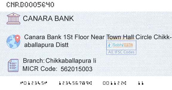 Canara Bank Chikkaballapura IiBranch 