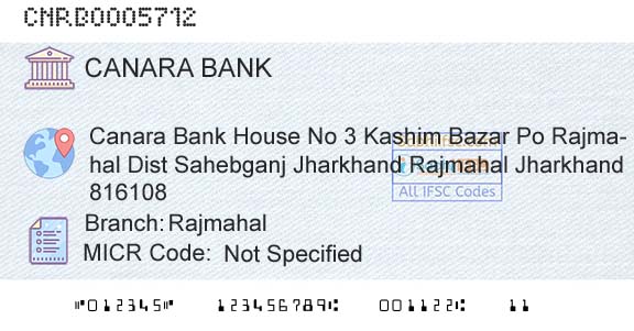 Canara Bank RajmahalBranch 