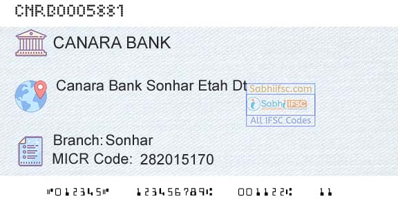 Canara Bank SonharBranch 