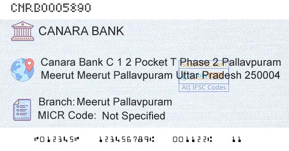Canara Bank Meerut PallavpuramBranch 