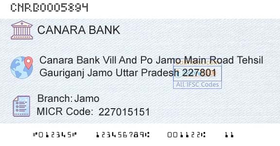 Canara Bank JamoBranch 