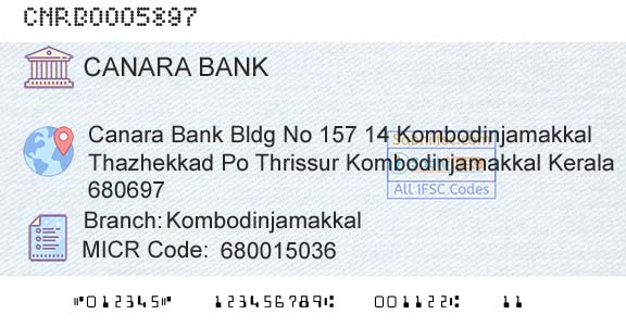 Canara Bank KombodinjamakkalBranch 