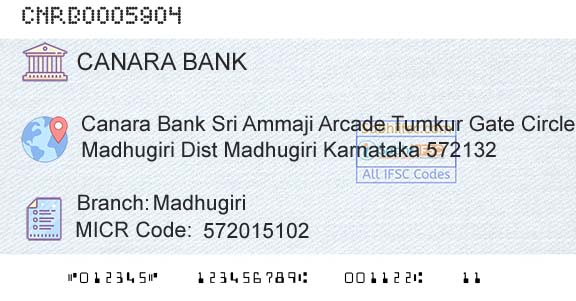 Canara Bank MadhugiriBranch 