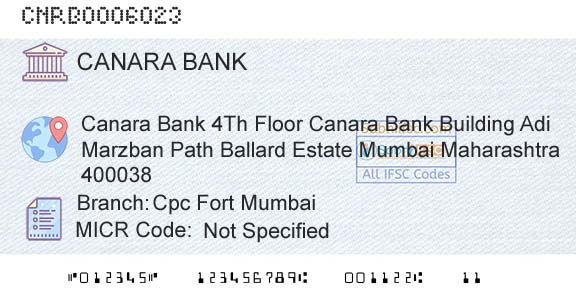 Canara Bank Cpc Fort MumbaiBranch 