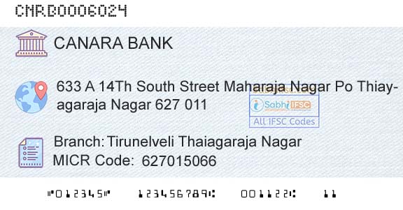 Canara Bank Tirunelveli Thaiagaraja NagarBranch 