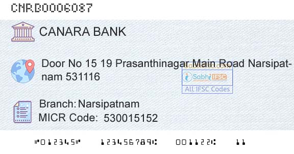 Canara Bank NarsipatnamBranch 